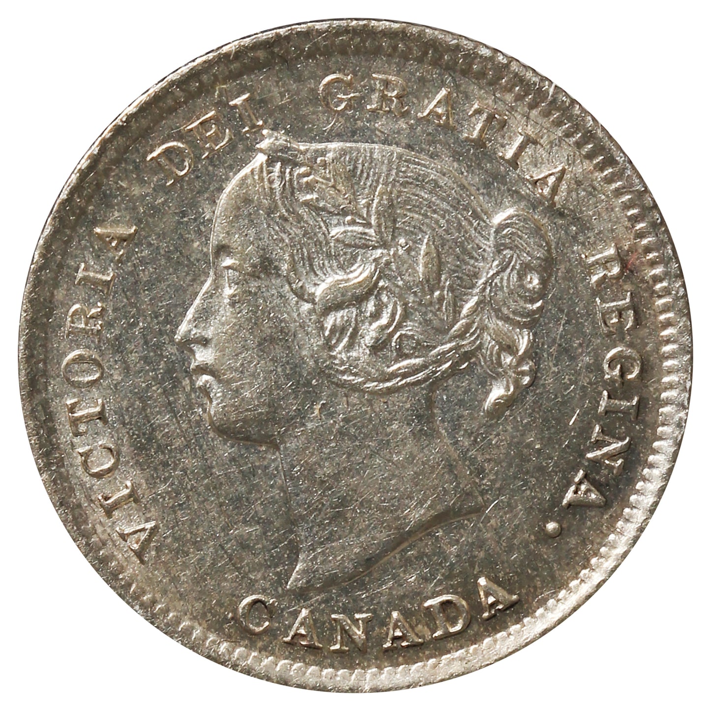 1898 Canada 5-cents Almost Uncirculated (AU-50) Scratched