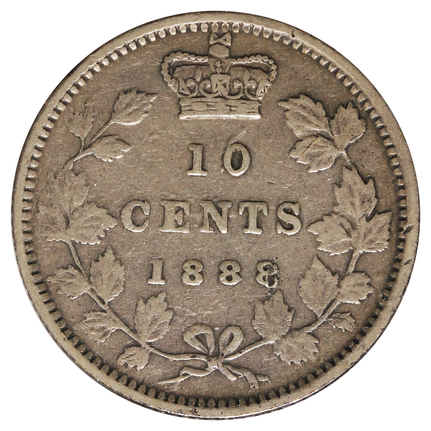 1888 Canada 10-cents Very Fine (VF-20) Scratched