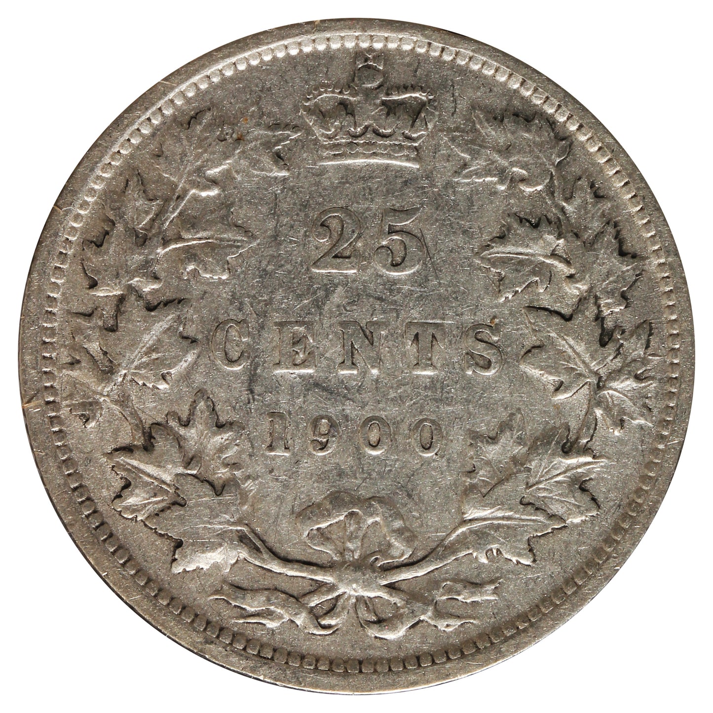 1900 Canada 25-cents VF-EF (VF-30) Scratched
