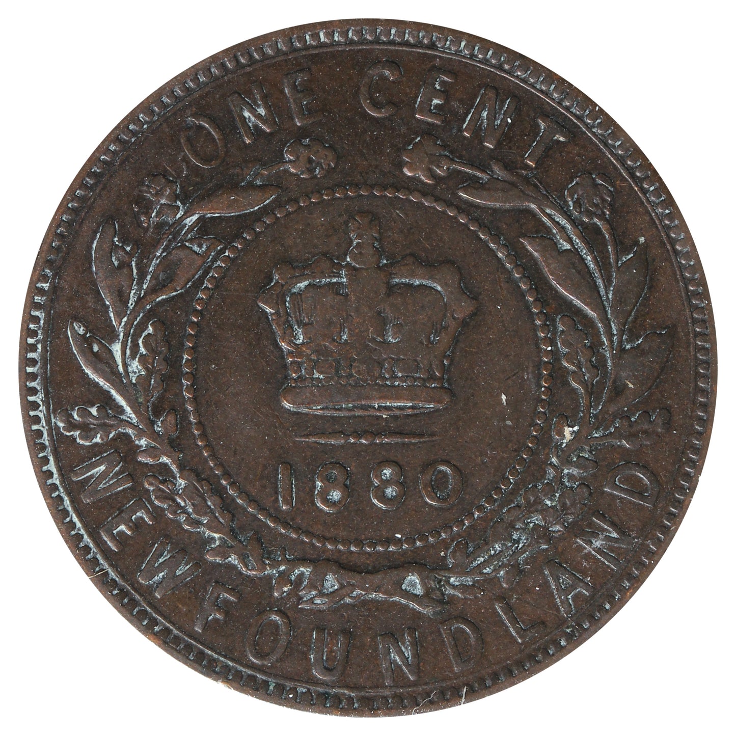 1880 R.O L.D Newfoundland 1-cent Very Fine (VF-20) Impaired