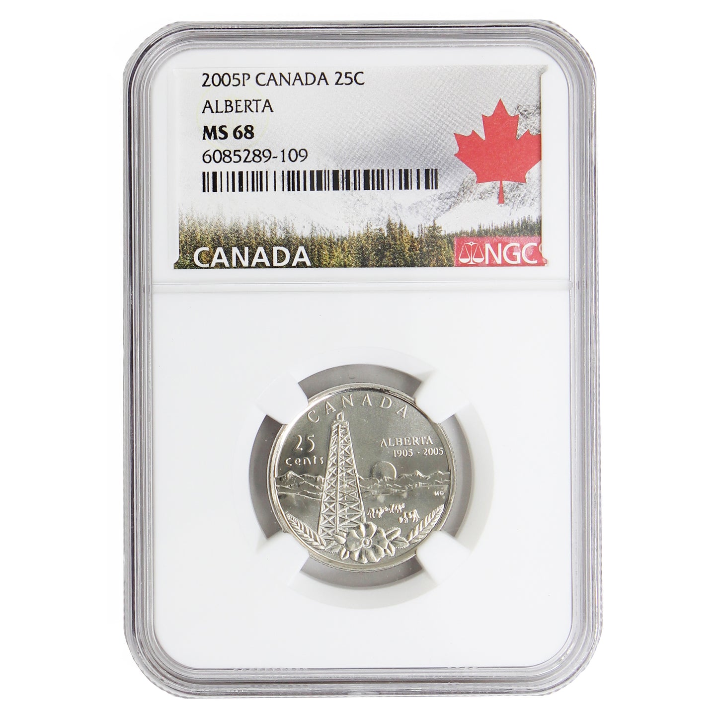 2005P Canada 25-cents Alberta NGC Certified MS-68