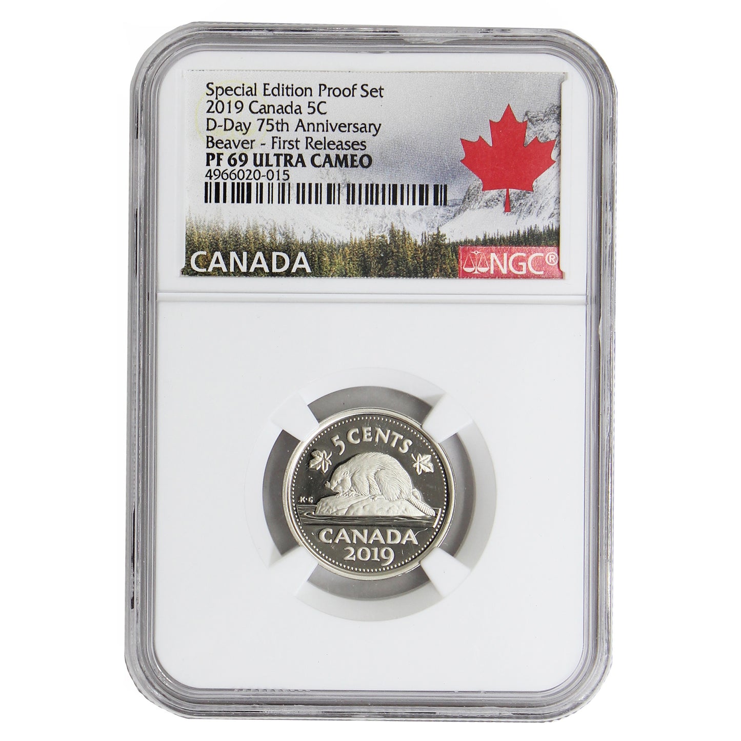 2019 D-Day 75th Anniversary Canada 5-cents NGC Cert PF-69 Ultra Cameo First Release