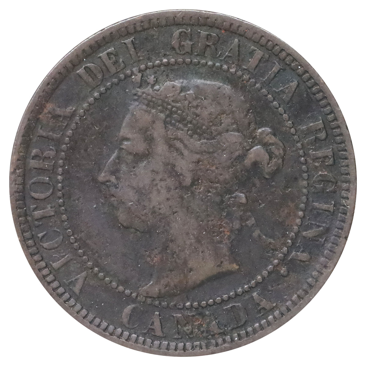1890H Canada 1-cent Fine (F12) Scratched, marks, or impaired