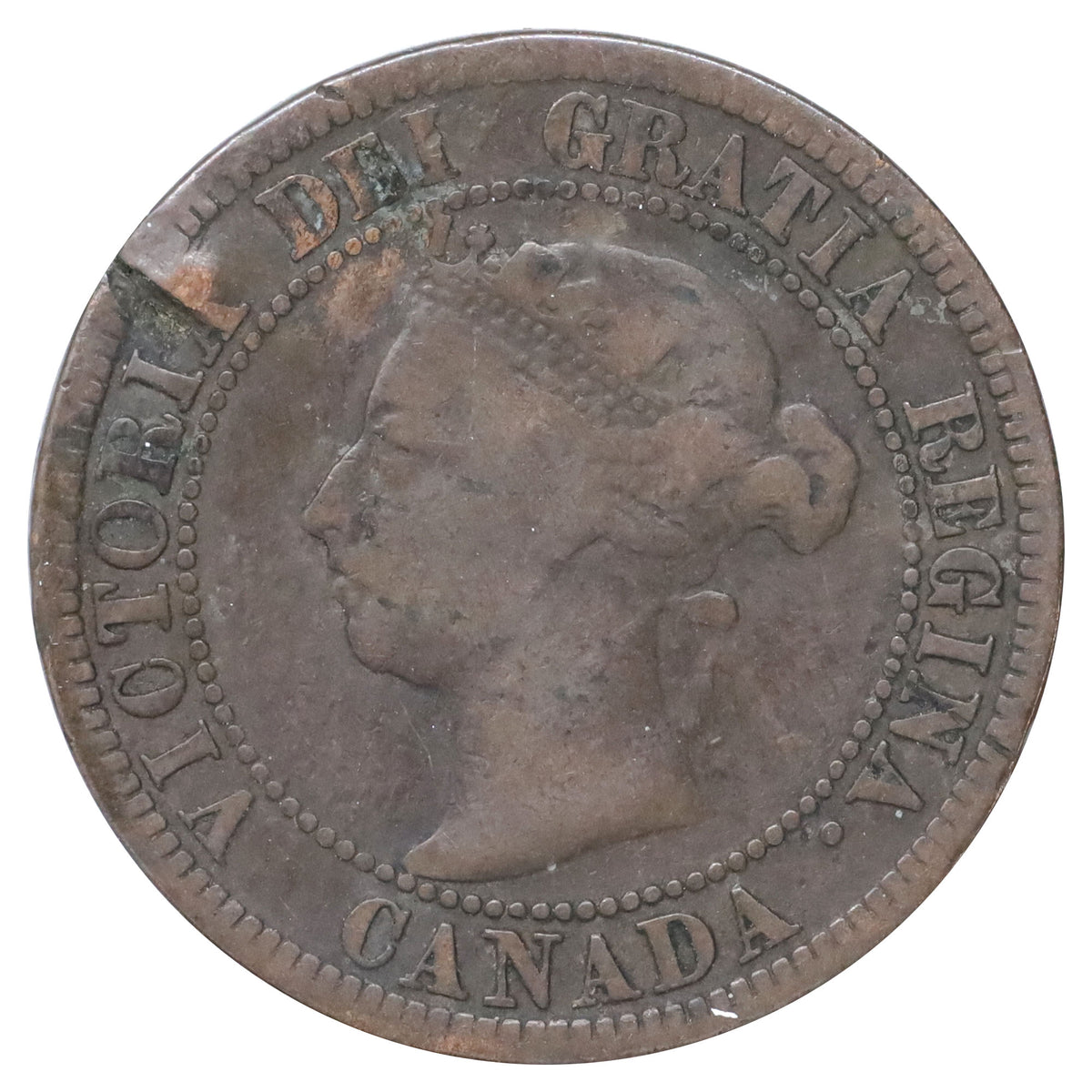 1891 SDSL Obv. 3 Canada 1-cent Very Good (VG8) Scratched, marks, or impaired