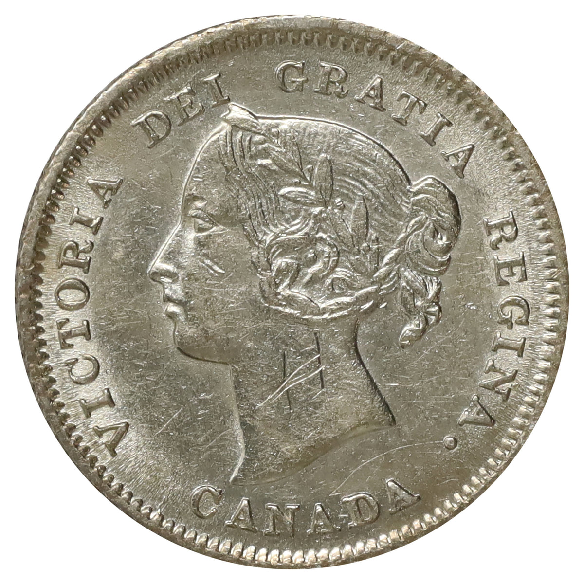 1882H Canada 5-cents AU-UNC (AU55) Scratched, marks, or impaired