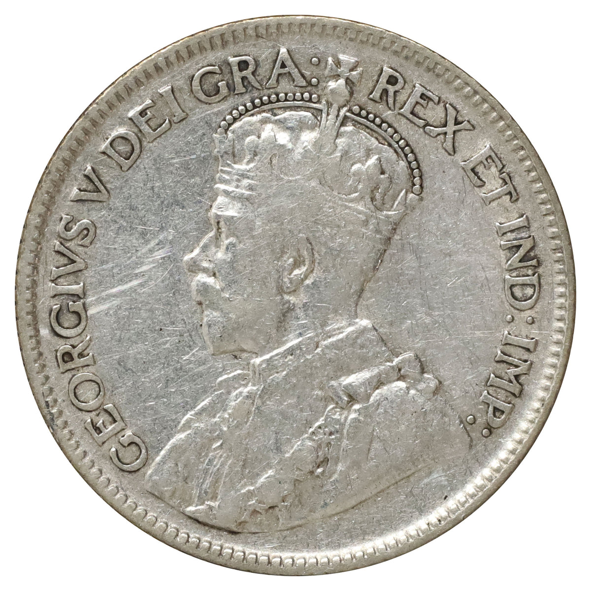 1936 Dot Canada 25-cents F-VF (F15) Scratched, marks, or impaired