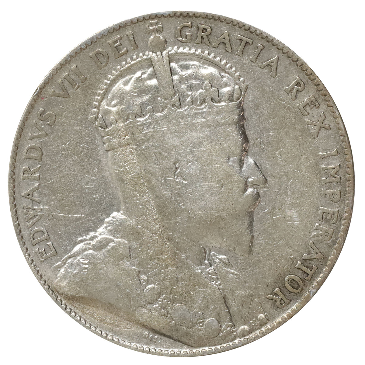 1908 Canada 50-cents F-VF (F15) Scratched, marks, or impaired