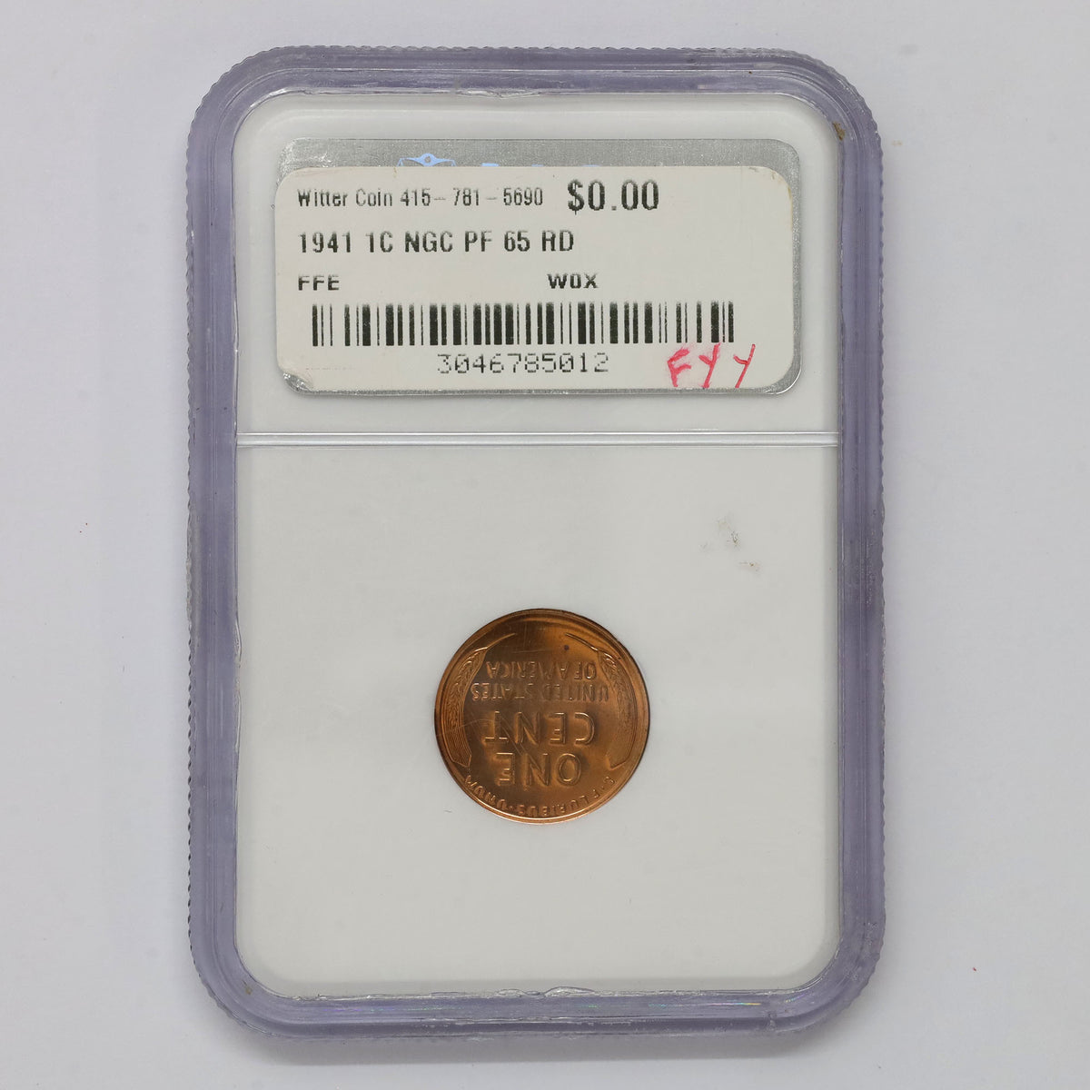 1941 USA Cent NGC Certified PF65 Red (DOD)