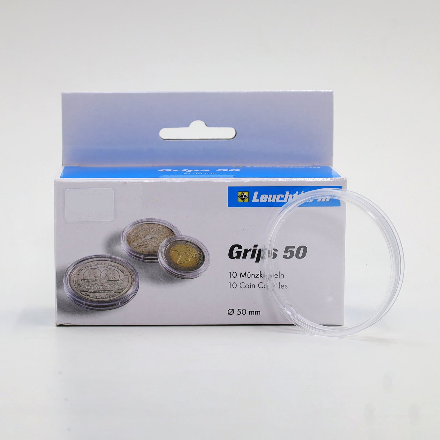 10x Round Plastic Coin Capsules (50mm) for Large Size Coins