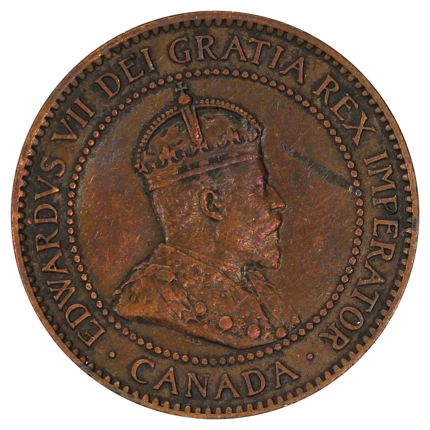 1907H Canada 1-cent Extra Fine (EF40) Scratched, marks, or impaired