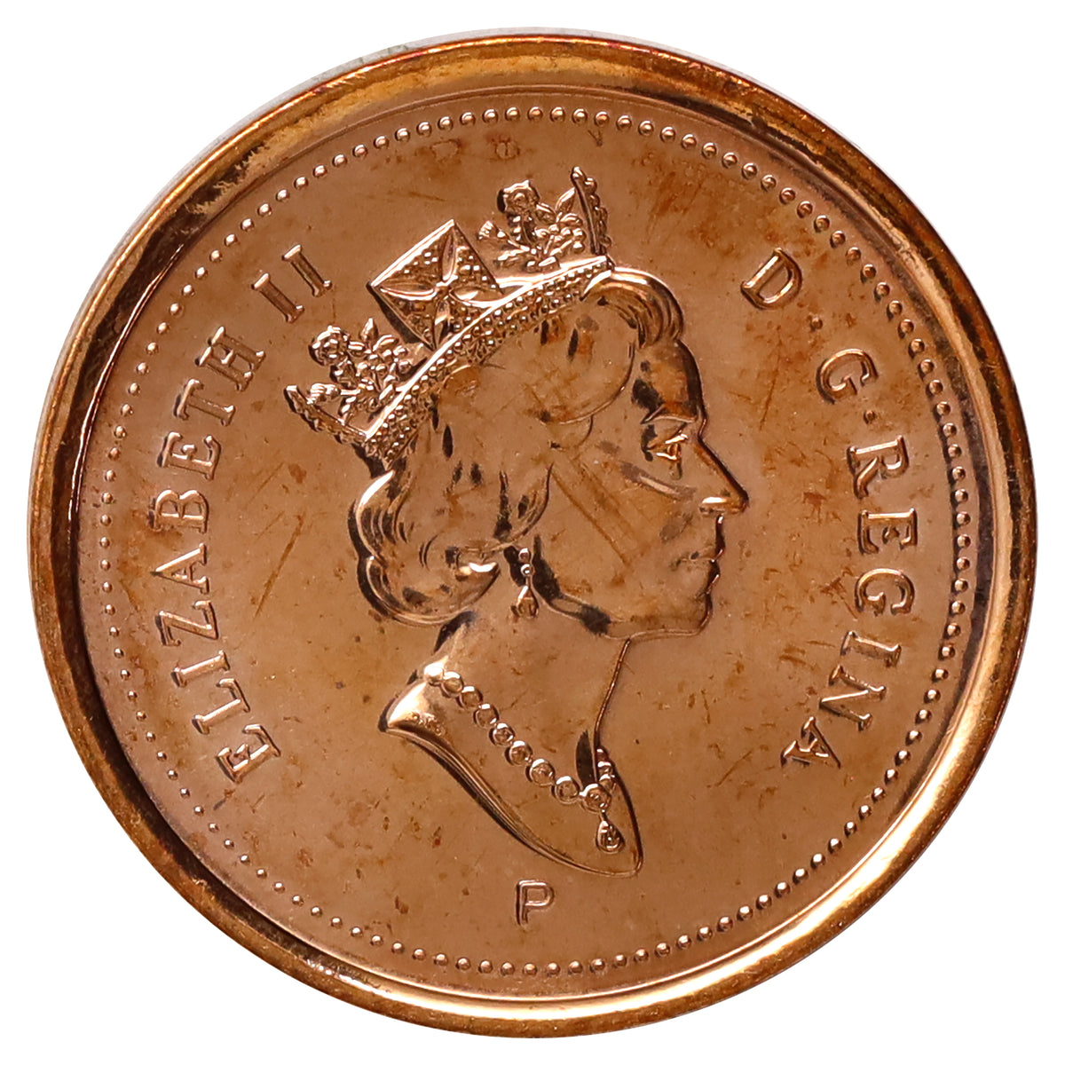1999P (Test) Canada 1-cent Brilliant Uncirculated (MS63) Scratched, toned, or impaired