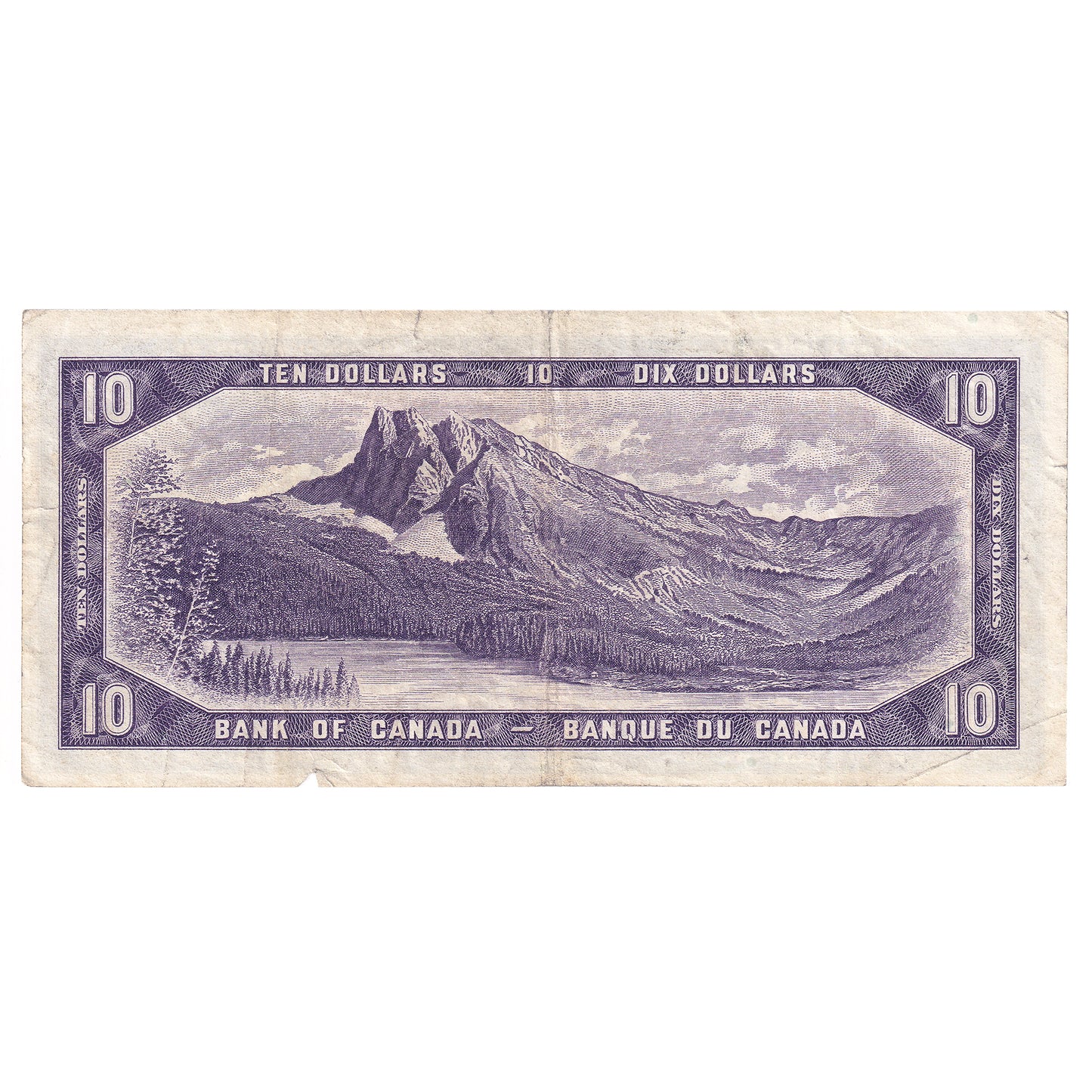 BC-40a 1954 Canada $10 Beattie-Coyne Very Fine (VF20) Tears, writing, or impaired