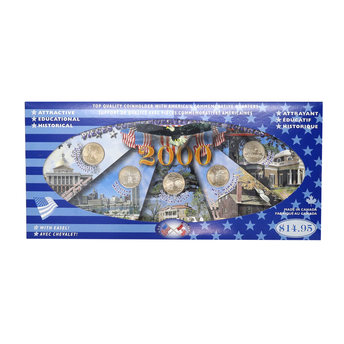 2000 USA 50 State Quarters in America-Themed Board