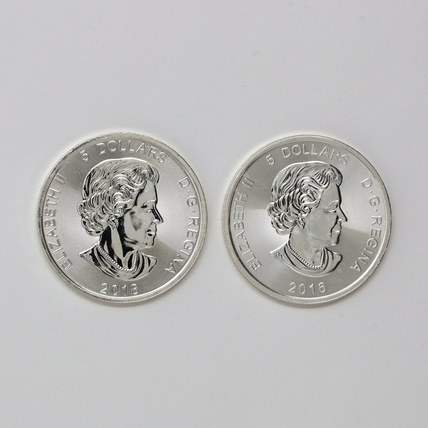 Pair of 2016 & 2018 Canada $5 SML Predator Fine Silver Coins (No Tax) Light toning