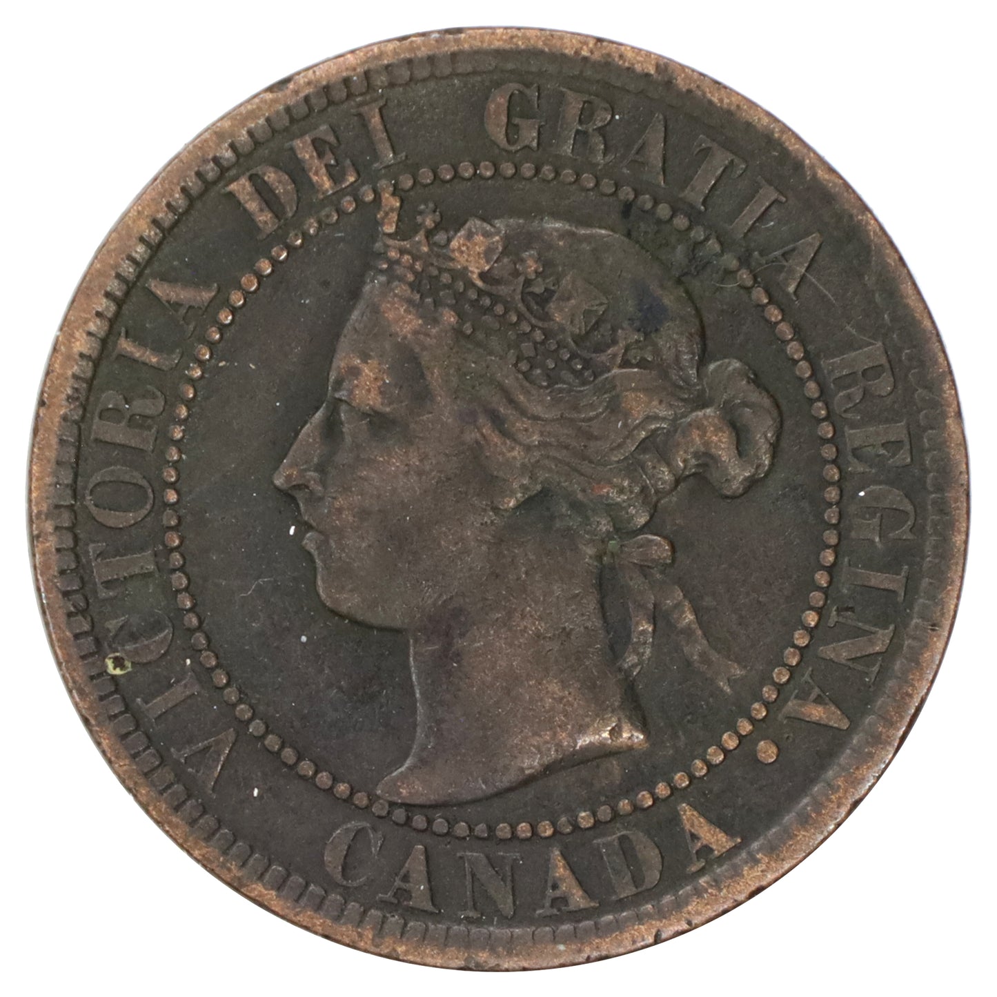 1900H Canada 1-cent F-VF (F15) Scratched, marks, or impaired