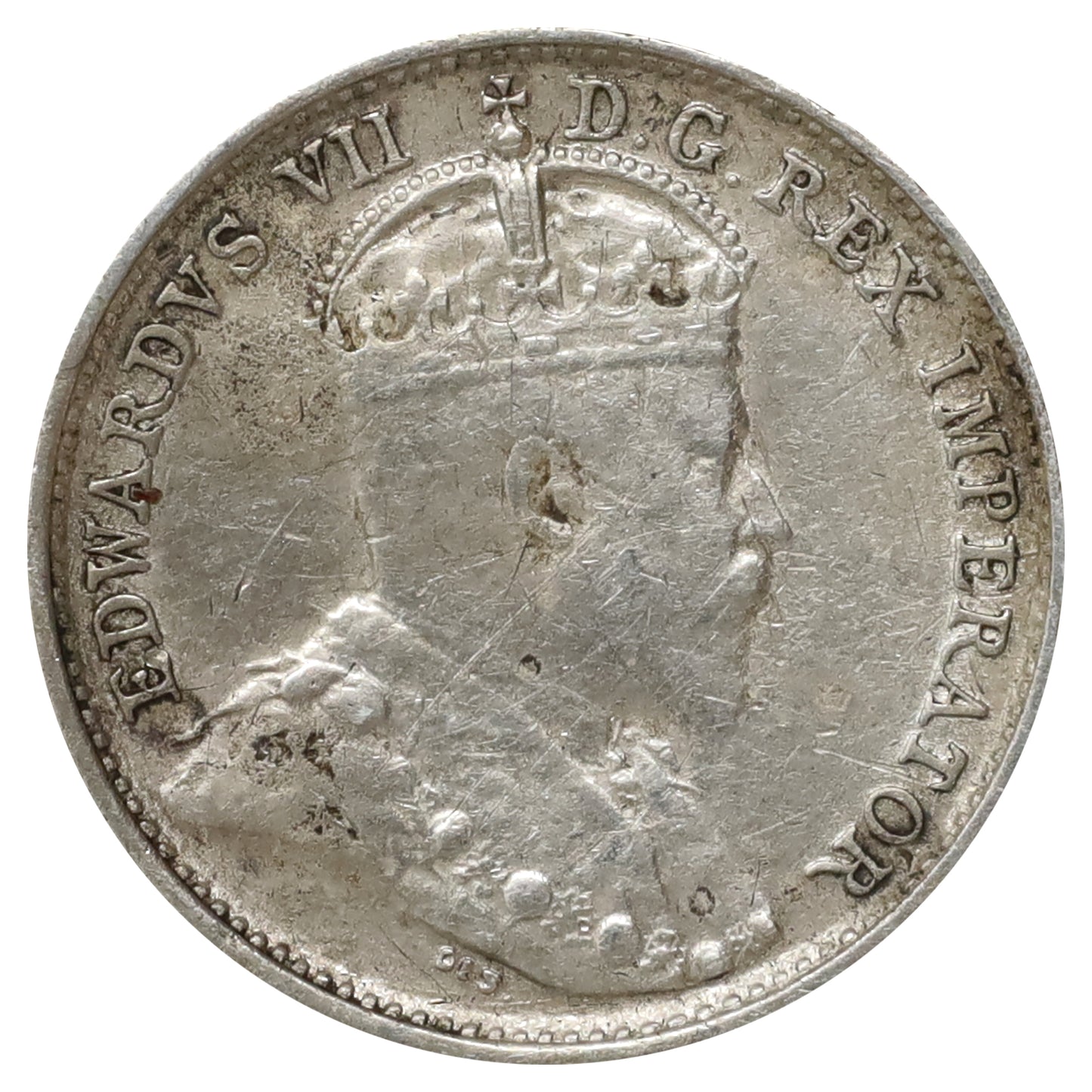 1908 Small 8 Canada 5-cents Very Fine (VF20) Scratched, marks, or impaired