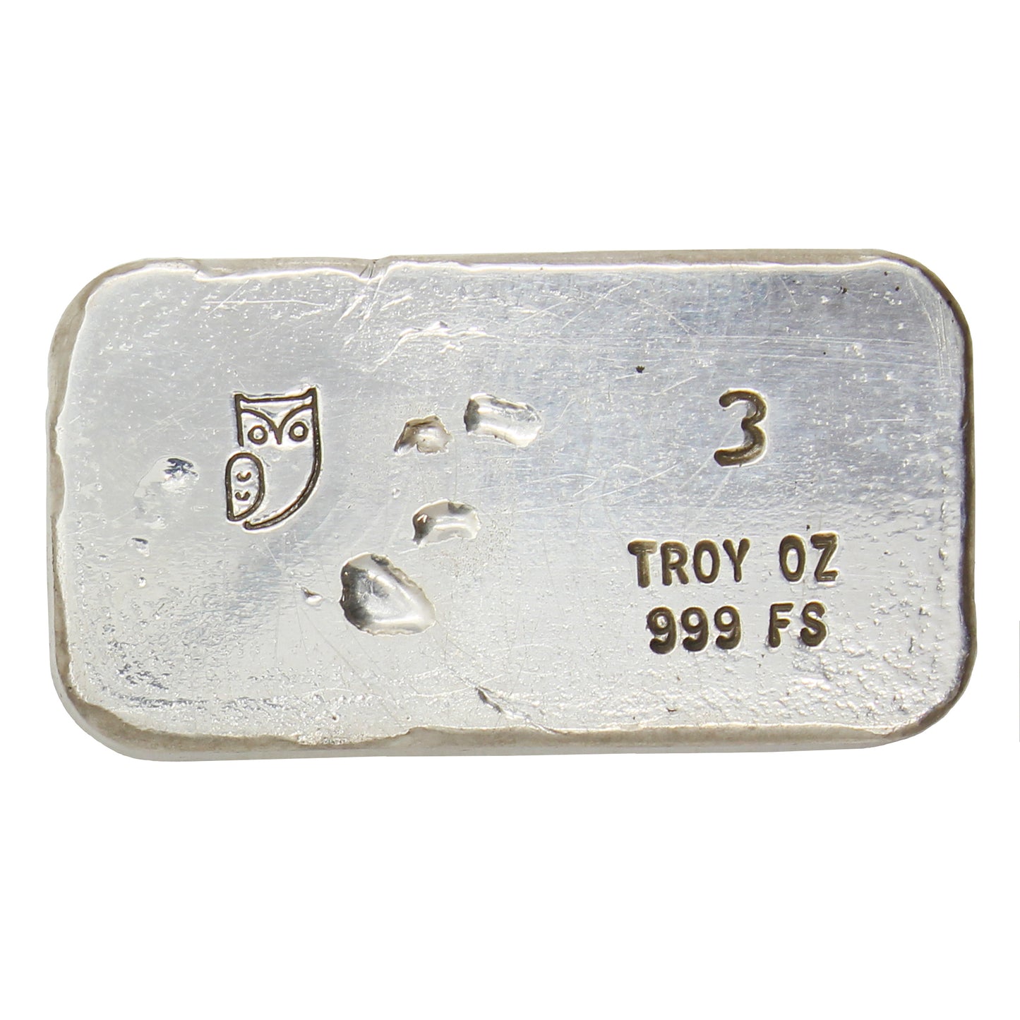 RSSC 3oz Wolf w Enameled Red Maple Leaf .999 Fine Silver Bar (No Tax) Scratches
