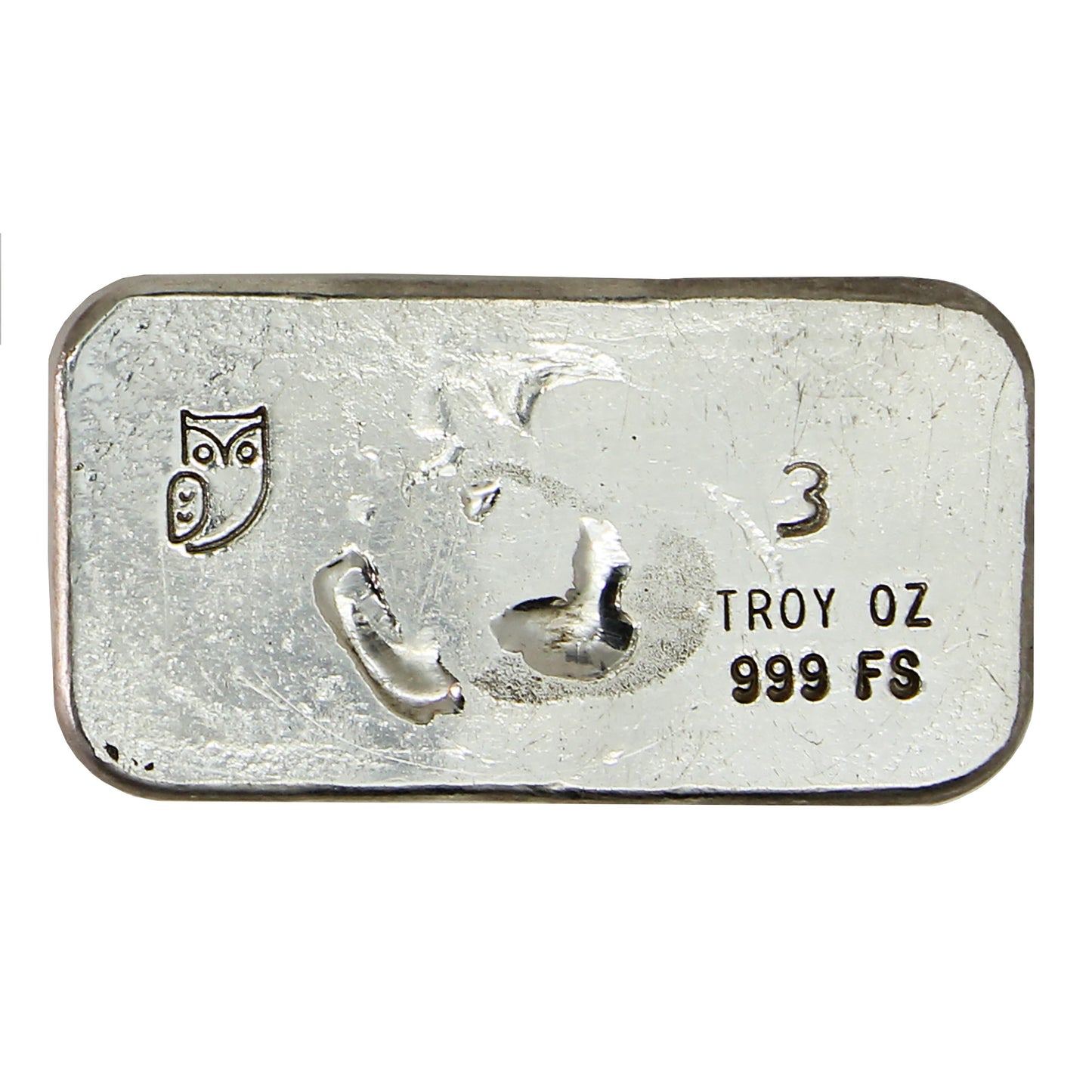 RSSC 3oz Moose w Enameled Red Maple Leaf .999 Silver Bar (No Tax) Scratches