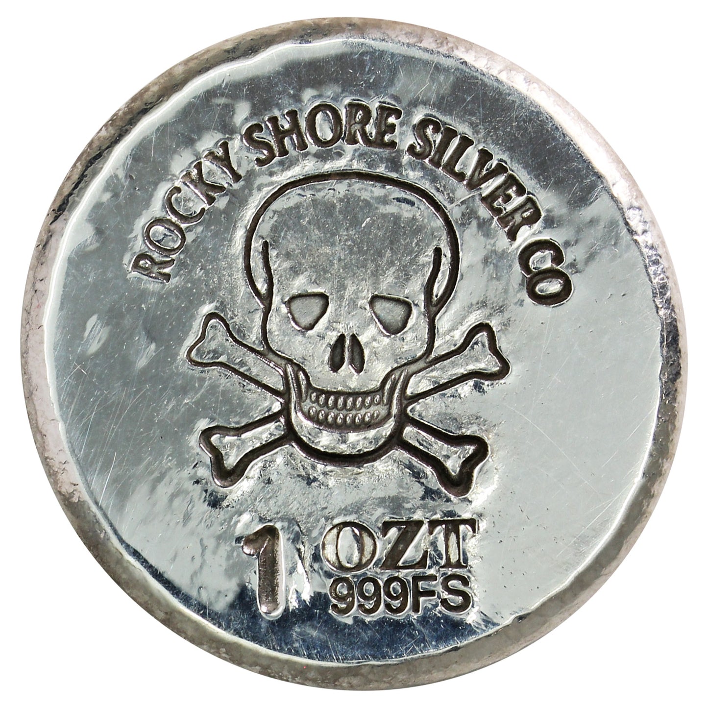 RSSC 1oz Alien w Enameled Green Eyes .999 Silver Round (No Tax) Hairline Scr/Toning