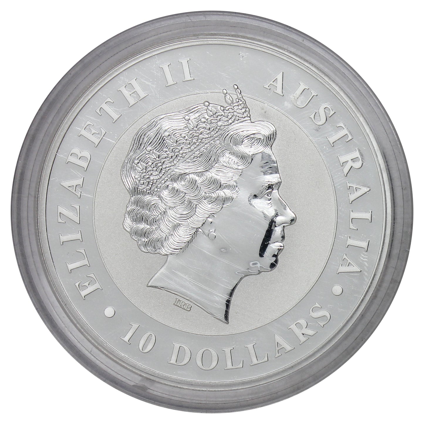 2013 Australia $10 Kookaburra 10oz Silver (No Tax) Scratches on Capsule