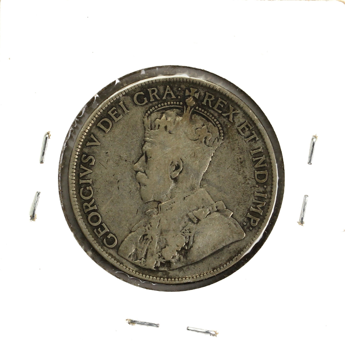 1920 Small 0 Canada 50-cents Very Good (VG8) Scratched, cleaned, or impaired