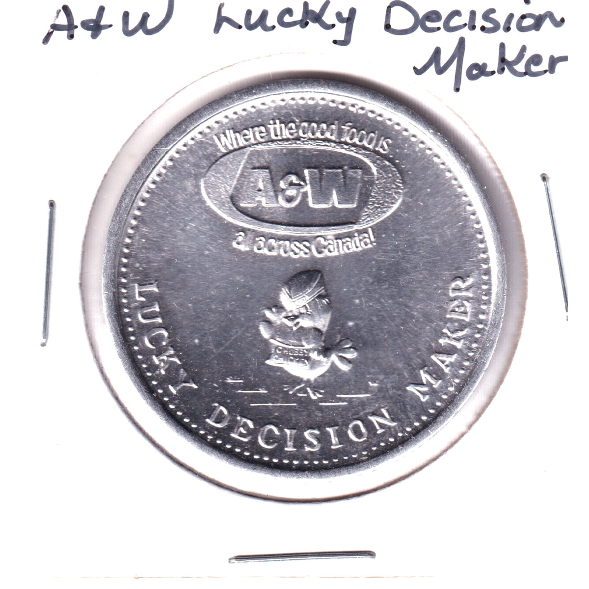 A&W Restaurant Lucky Decision Maker Token: Flip Me (Issues) – Colonial  Acres Coins