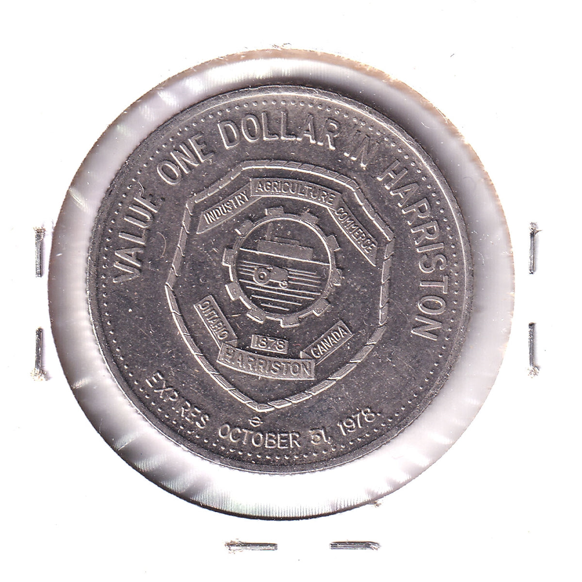 1978 Harriston, Ontario, Centennial Dollar Trade Token