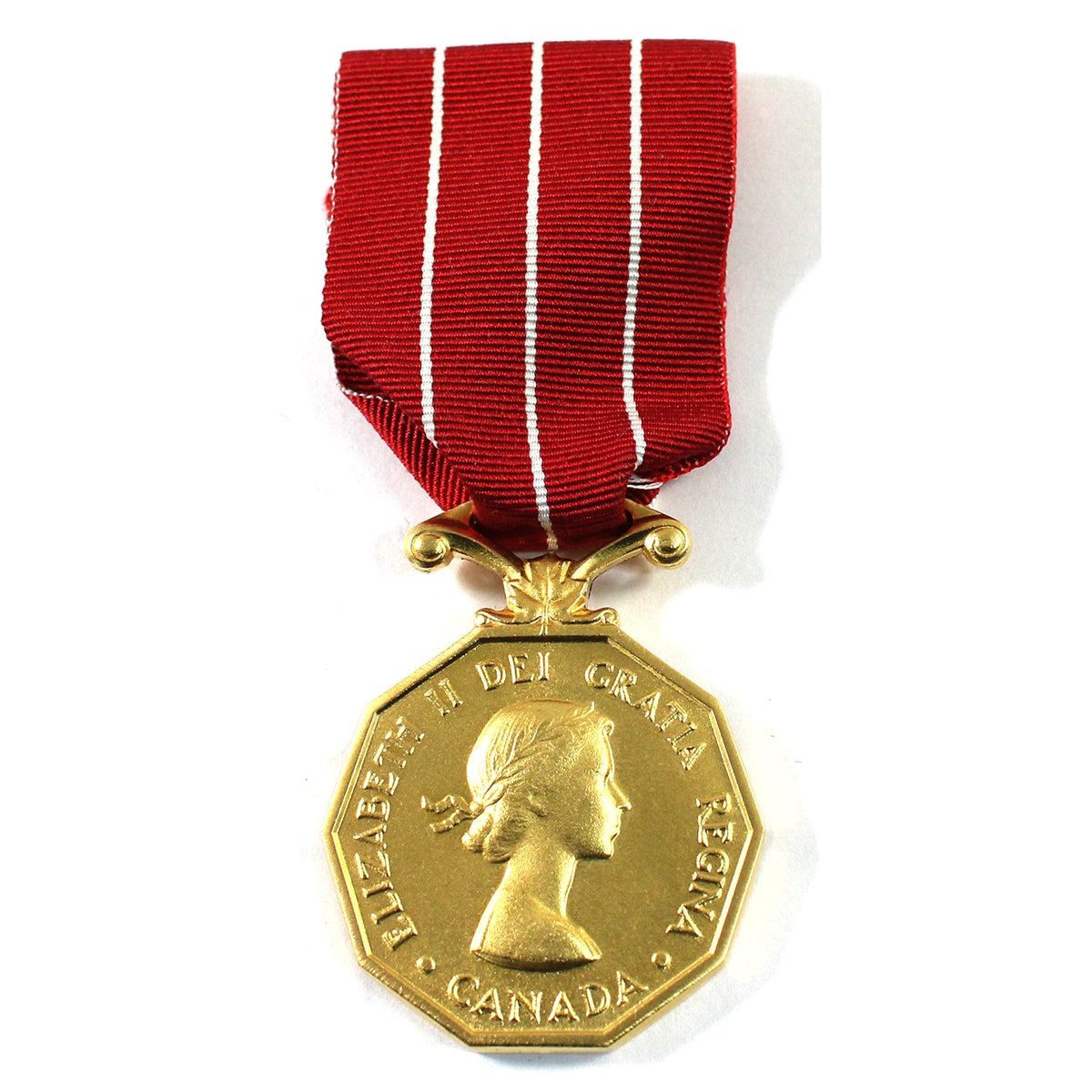 Canadian Forces Decoration Gold-plated Brass Medal with Ribbon in Case