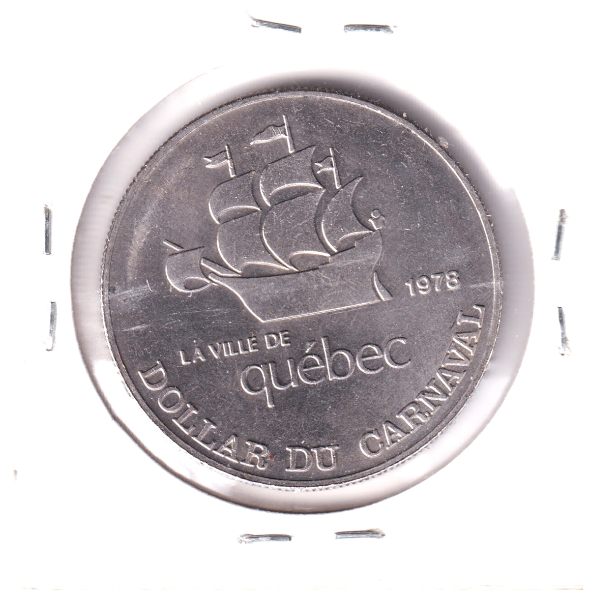 1978 Dollar du Carnaval de Quebec Token: Effigie du Bonhomme Carnaval - 1956 (Spots)