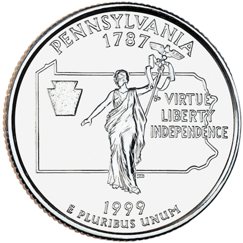 1999-D Pennsylvania USA Statehood Quarters Uncirculated (MS60)
