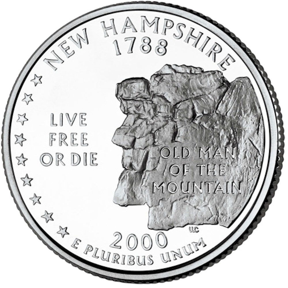 2000-D New Hampshire USA Statehood Quarters Uncirculated (MS60)