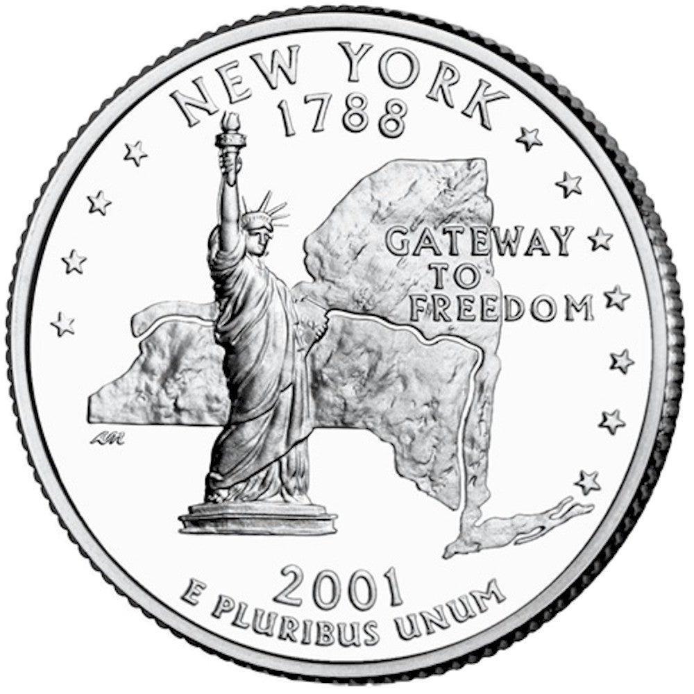 2001-D New York USA Statehood Quarters (MS60)