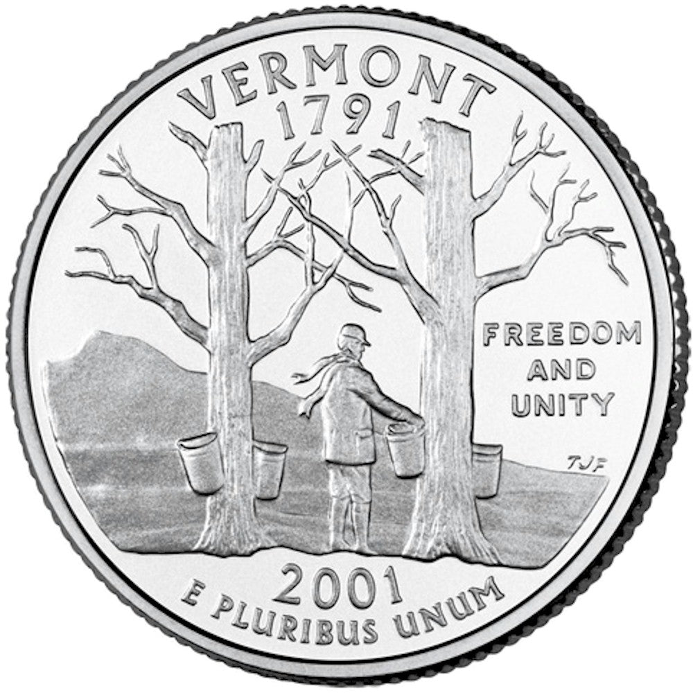 2001-D Vermont USA Statehood Quarters (MS60)