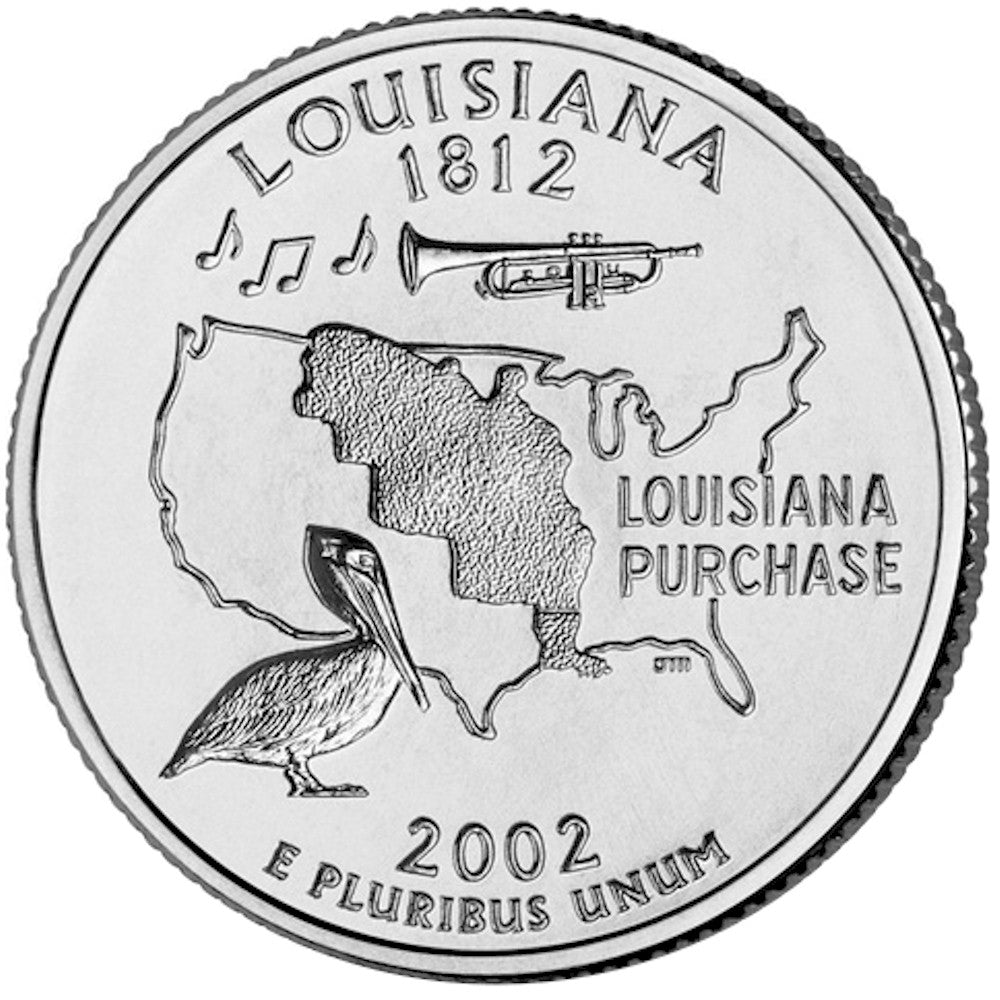 2002-D Louisiana USA Statehood Quarters Uncirculated (MS60)