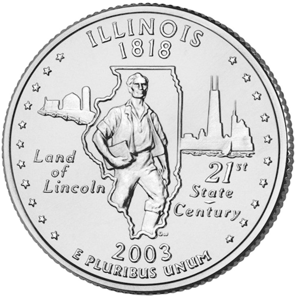 2003-D Illinois USA Statehood Quarters Uncirculated (MS60)