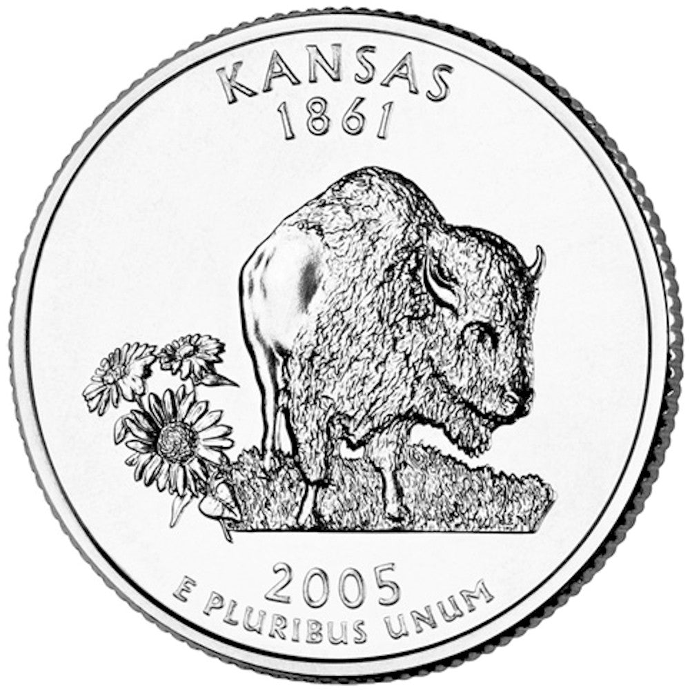 2005-D Kansas USA Statehood Quarter Uncirculated (MS60)