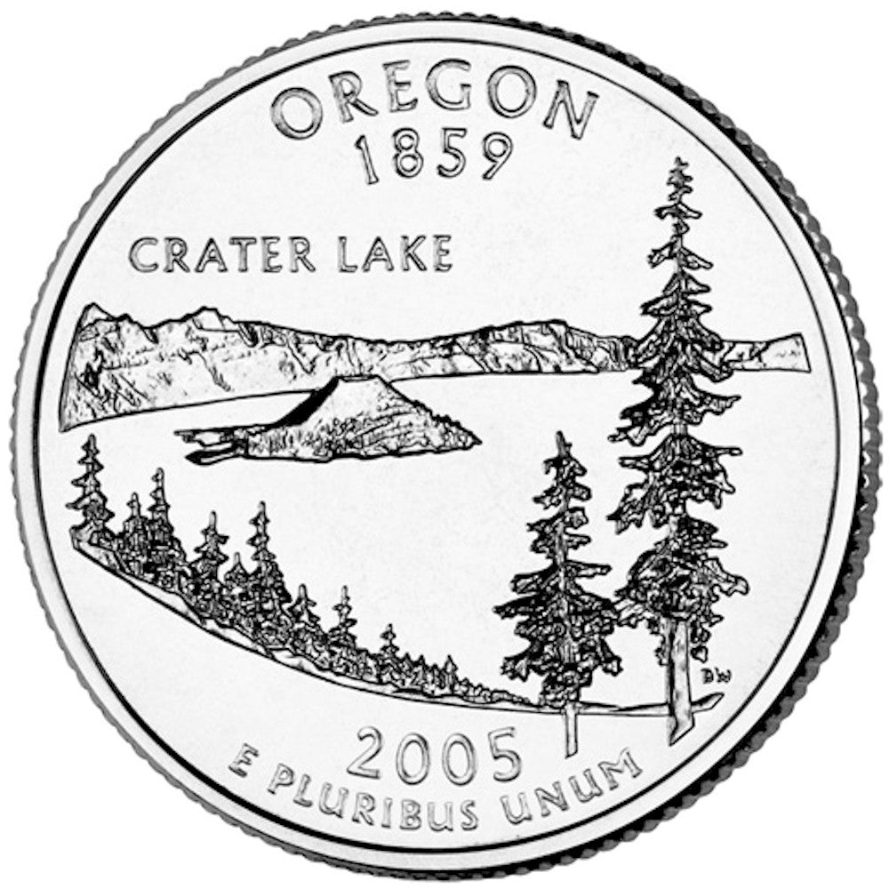2005-P Oregon USA Statehood Quarter Uncirculated (MS60)