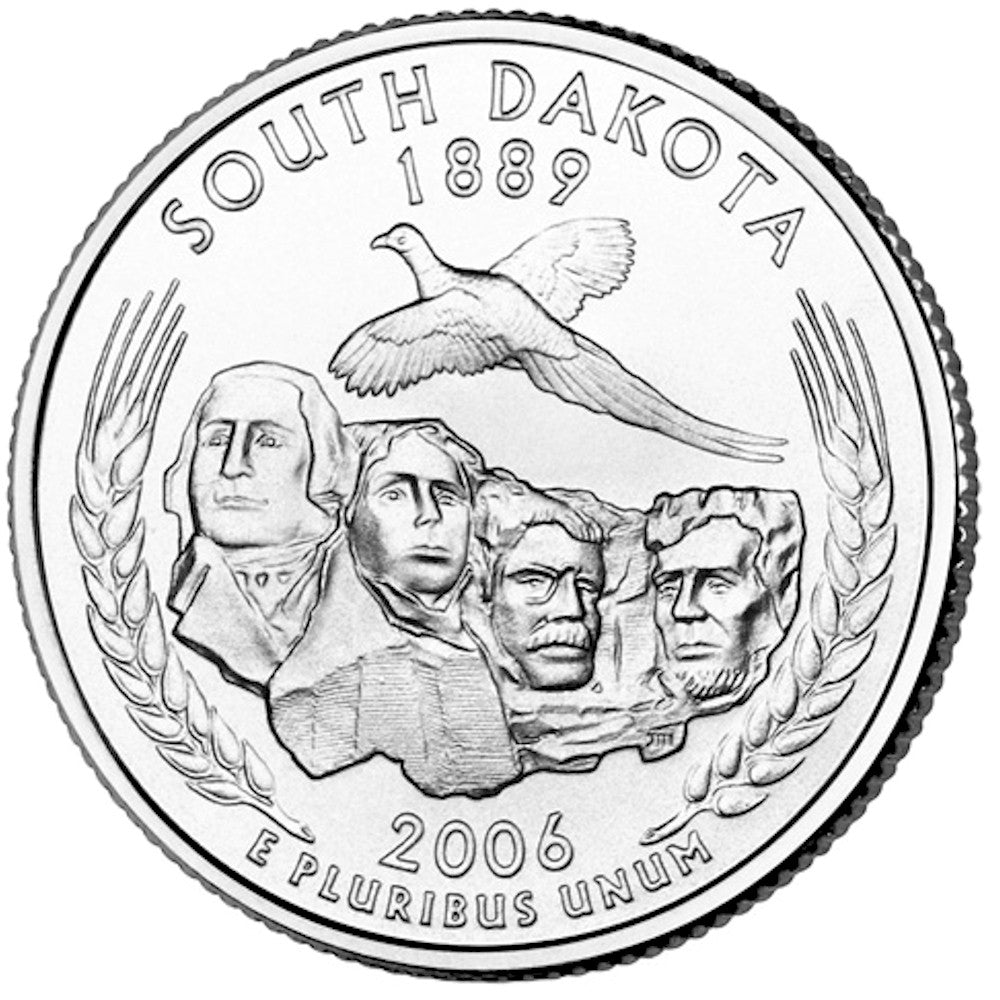 2006-D South Dakota USA Statehood Quarter Uncirculated (MS60)