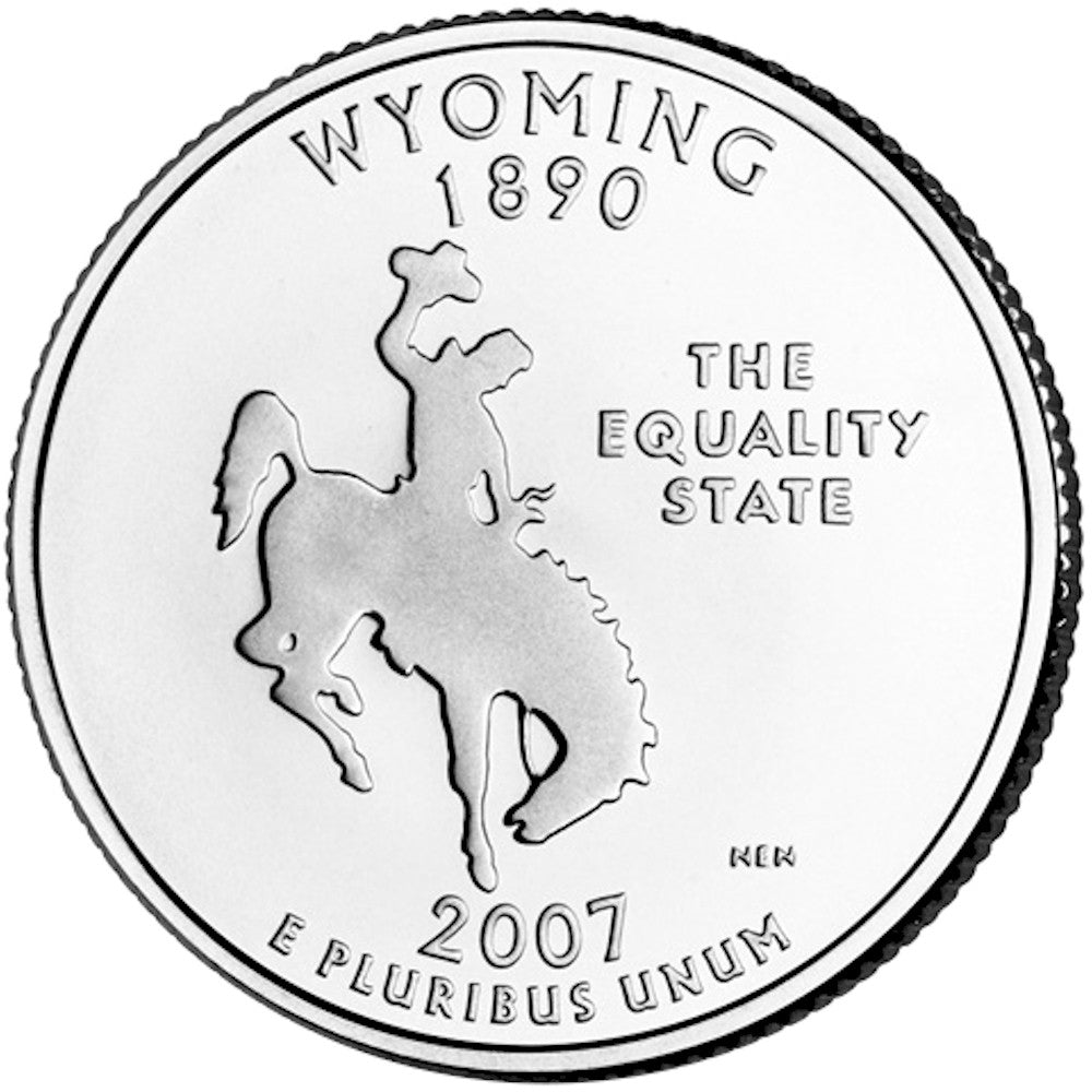 2007-D Wyoming USA Statehood Quarter Uncirculated (MS60)