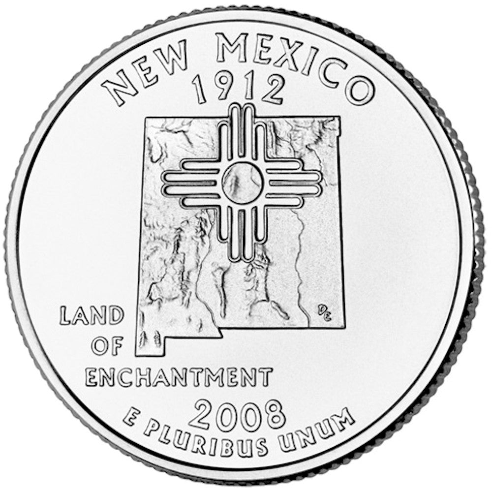 2008-P New Mexico USA Statehood Quarter Uncirculated (MS60)