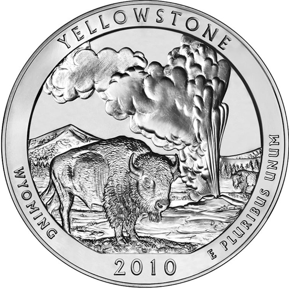 2010-D Yellowstone USA National Parks Quarter Uncirculated (MS60)