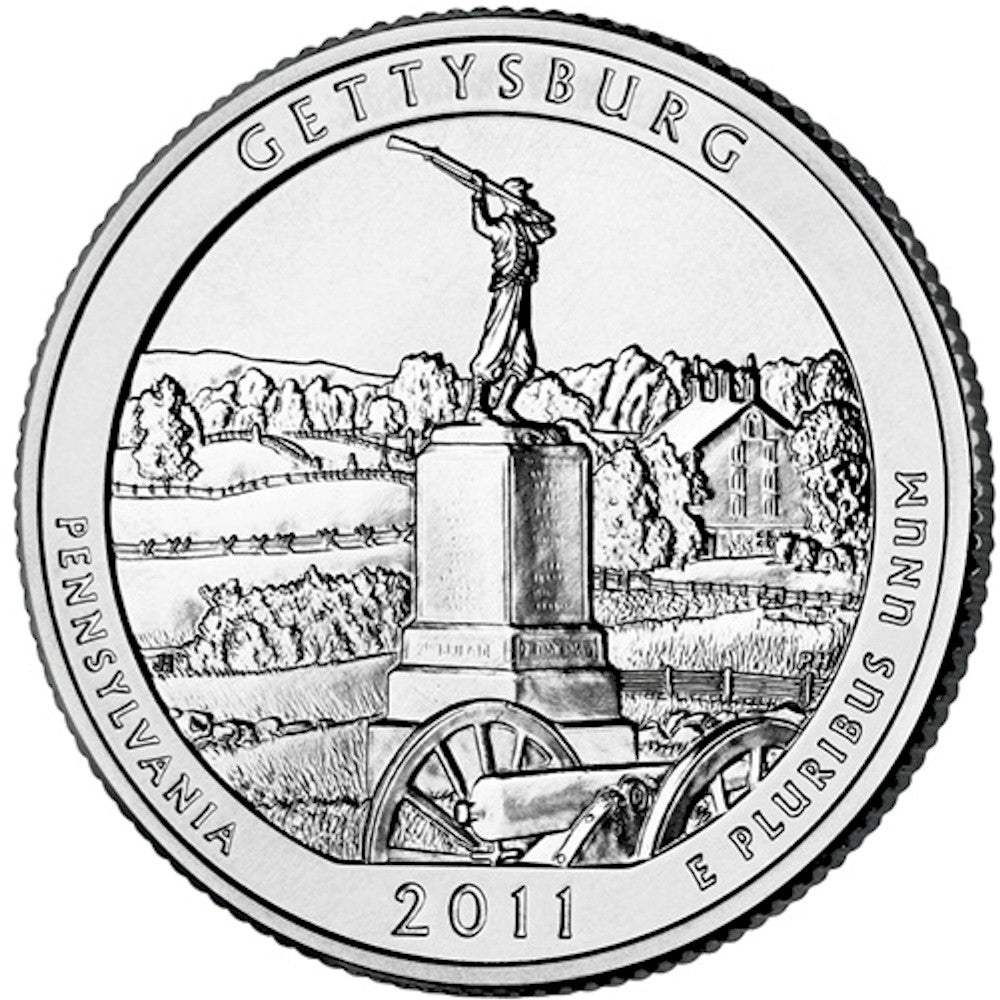 2011-P Gettysburg USA National Parks Quarter Uncirculated (MS60)
