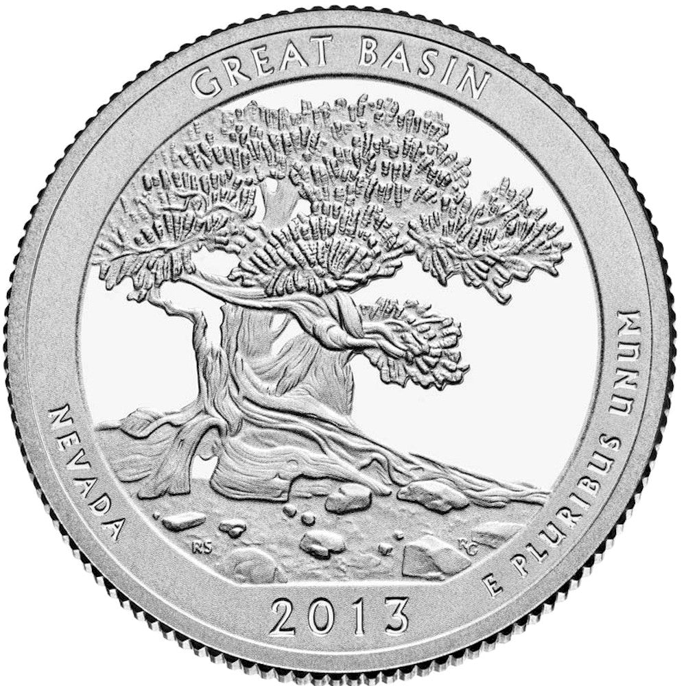 2013-P Great Basin USA National Parks Quarter Uncirculated (MS60)