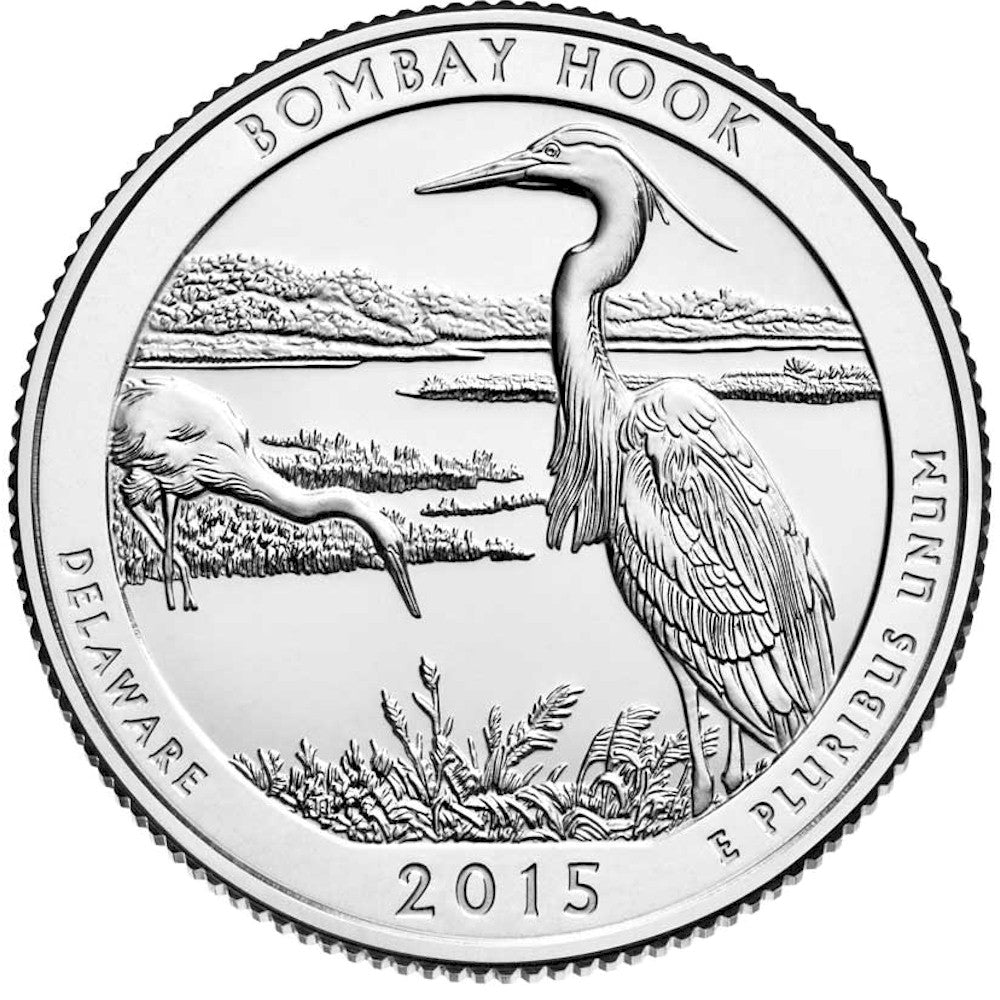 2015-P Bombay Hook USA National Parks Quarter Uncirculated (MS60)