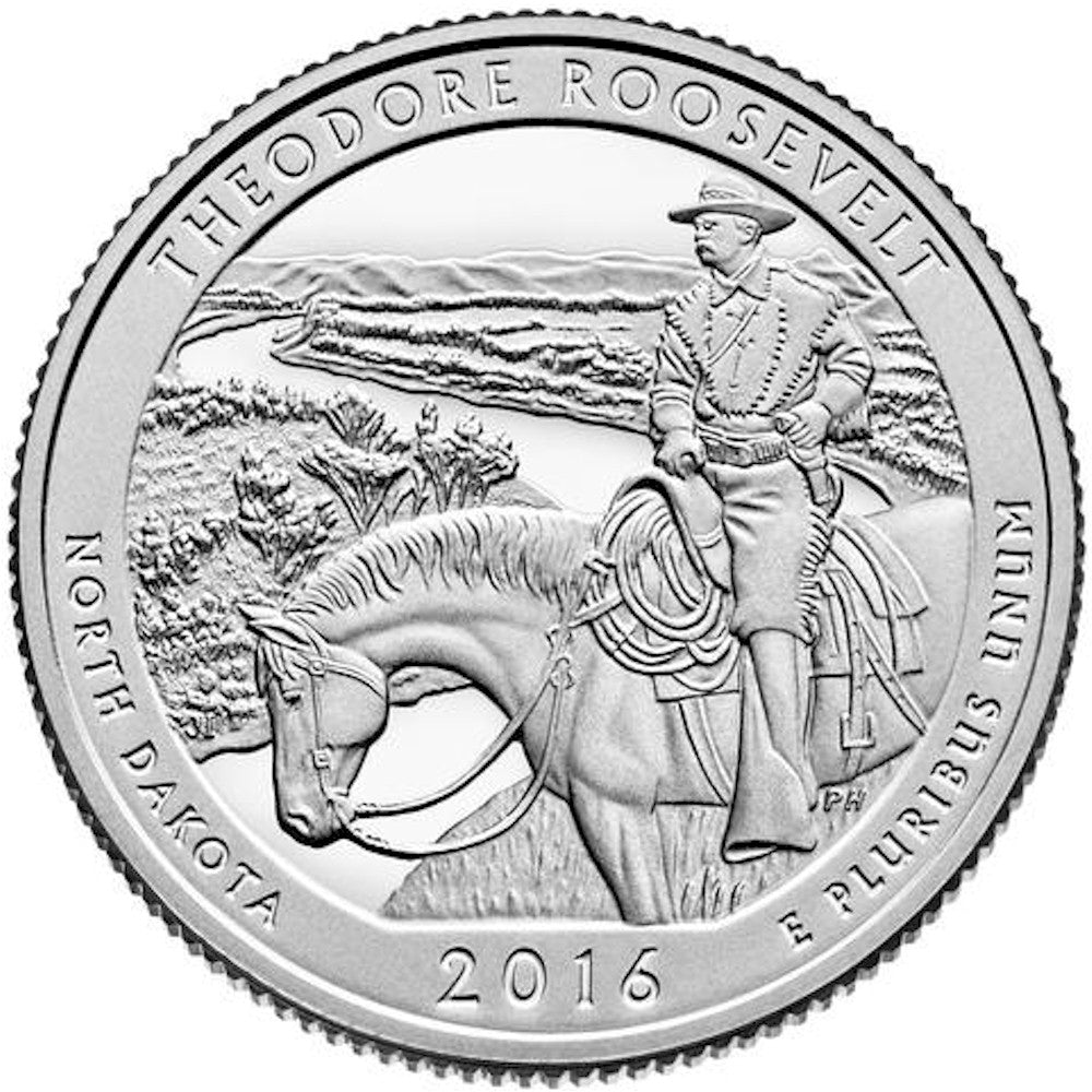 2016-P Theodore Roosevelt USA National Parks Quarter Uncirculated (MS60)