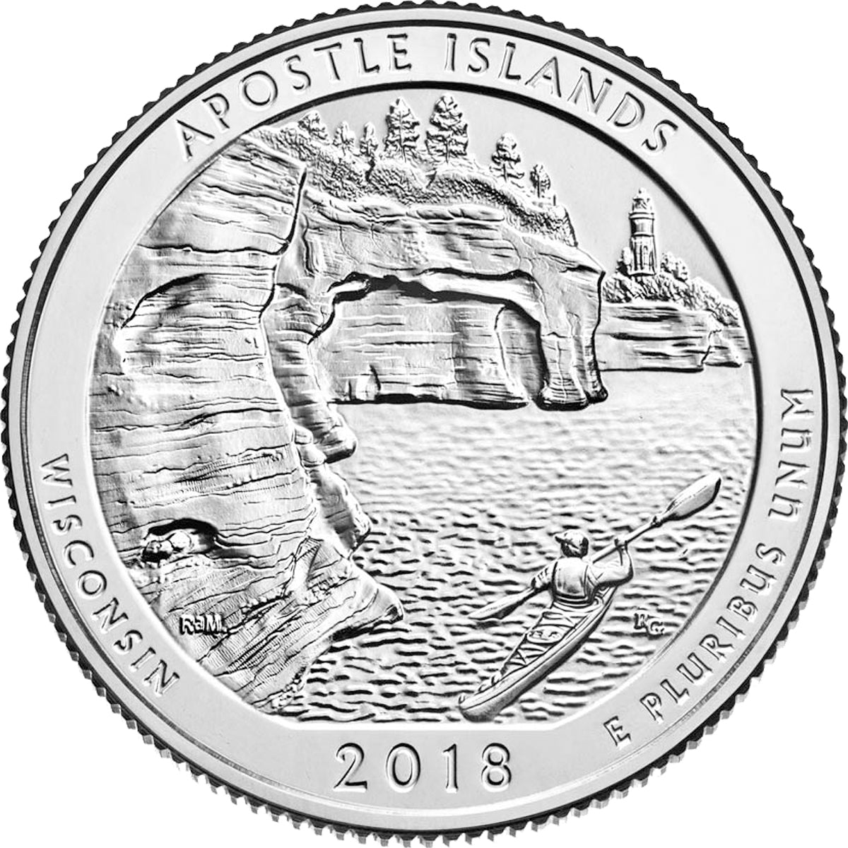 2018-P Apostle Islands USA National Parks Quarter Uncirculated (MS60)