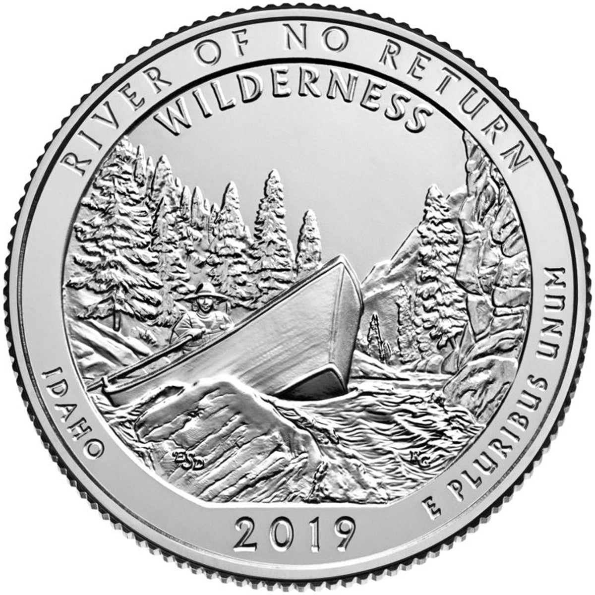 2019-D River Of No Return (Idaho) USA National Parks Quarter Uncirculated (MS60)