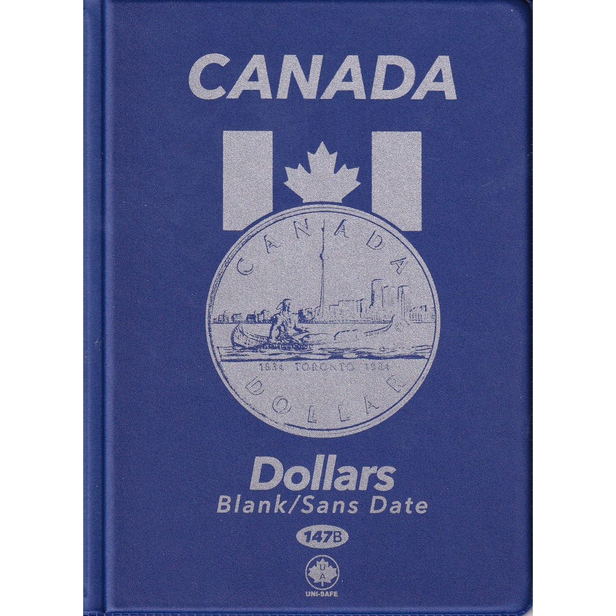 Uni-Safe Canada Silver Dollar Blue coin folders with 4 pages