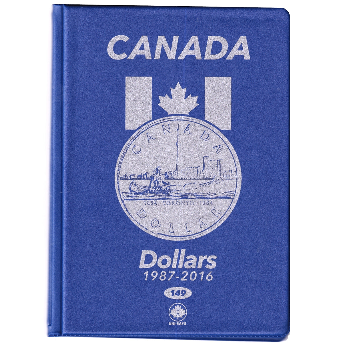Uni-Safe Canada Loon Dollar Blue Coin Folders (Contains 4 pages)