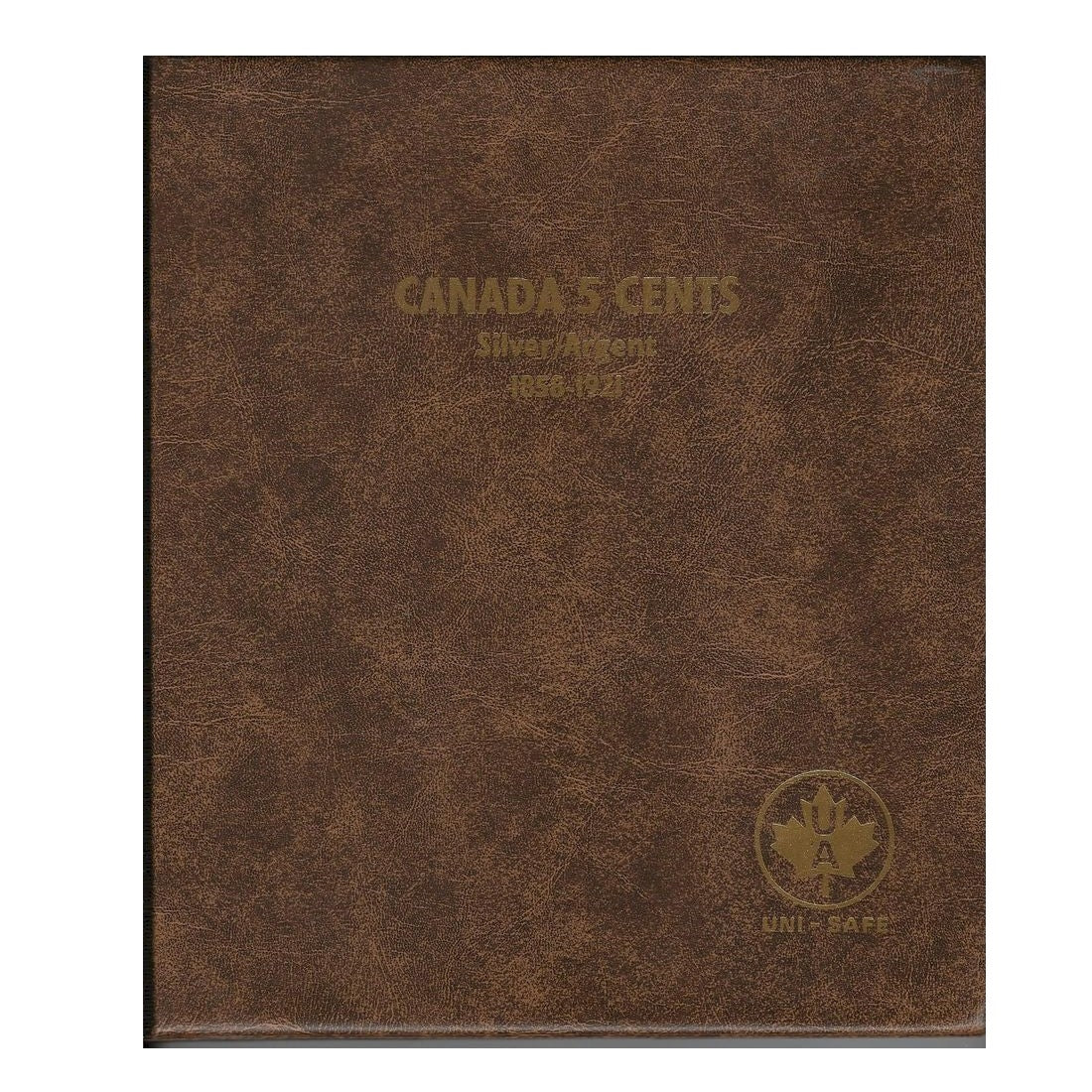 Five Cents Canada 1858-1921 Unimaster Brown Vinyl Coin Binders